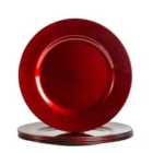 Argon Tableware Metallic Charger Plates - 33Cm - Dark Red - Pack Of 6