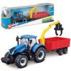 Bburago 10Cm New Holland T7315 Tractor With Loader And Trailer Model Car