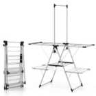 Costway 2-Tier Foldable Laundry Drying Rack with Tall Hanging Bar