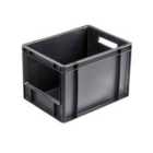 Barton 25 Litre Open Fronted Euro Container L400Xw300Xh270mm - Black