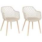 Beliani Set Of 2 Dining Chairs Nashua Beige