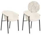 Beliani Set Of 2 Dining Chairs Casey Boucle Off-White