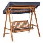 Beliani Patio Swing Fibbialla Spruce Wood Brown