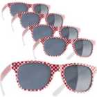 tectake Party Sunglasses, Red/White, Set of 5