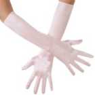 tectake Long Satin Gloves, Rose