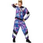 tectake Women's Fancy Dress Costume - Retro Disco Tracksuit, Blue, S