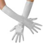 tectake Long Satin Gloves, Silver
