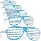 tectake Party Glasses, Blue/White, Set of 5