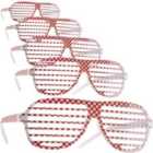 tectake Party Glasses, Red/White, Set of 5
