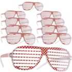 tectake Party Glasses, Red/White, Set of 10