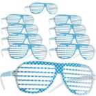 tectake Party Glasses, Blue/White, Set of 10