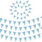 tectake Blue/White bunting with diamond pattern and motifs, Set of 5