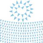 tectake Blue/White bunting with diamond pattern, Set of 10