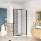 Aica Bathrooms 1200X1850Mm Black Frame Pivot Shower Door Enclosure Walk In 6Mm Safety Easyclean Glass Screen Cubicle