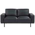Beliani 2 Seater Sofa Faux Leather Black Sovik