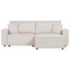 Beliani Left Hand Fabric Corner Sofa Bed With Storage Beige Karila