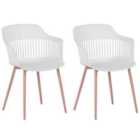 Beliani Set Of 2 Dining Chairs Velva Fabric Beige