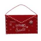 Festive 27cm Hanging Red Felt Envelope-Letters To Santa