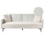 Beliani Boucle Sofa Bed Off-white Lucan