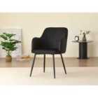 Charlotte Velvet Comfort Dining Chairs Black Set Of 2