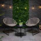 Charles Bentley Zanzibar Tea For Two Bistro Set - Grey