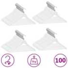 vidaXL 100 Piece Clothes Hanger Set Non-slip White Hardwood