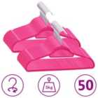 vidaXL 50 Piece Clothes Hanger Set Anti-slip Pink Velvet