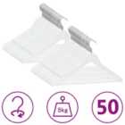 vidaXL 50 Piece Clothes Hanger Set Non-slip White Hardwood