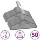 vidaXL 50 Piece Clothes Hanger Set Anti-slip Grey Velvet
