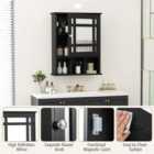 Costway Mirror Door Cabinet With Adjustable Shelf And 3 Compartments-black