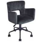 Beliani Desk Chair Swivel Priddy Velvet Pink