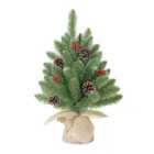 Black Box Trees Creston X-mas Tree W/Burlap Berry Green Frosted Tips 42