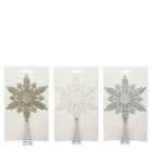 Mica Decorations Treetop White Champagne Silver 3 Assorted