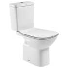 Roca Ardana Square Easy Clean Open Back Close Coupled Toilet Pan, Cistern & Soft Close Seat