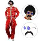 I LOVE FANCY DRESS Red 1960's Sergeant Pepper Costume & Set