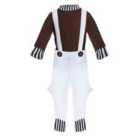 I LOVE FANCY DRESS Chocolate Factory Worker Costume Dungarees & Top
