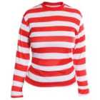 I LOVE FANCY DRESS Red and White Striped Long Sleeve Top