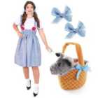 I LOVE FANCY DRESS Kansas Girl Costume - Hair Ties & Basket with Dog