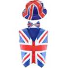 I LOVE FANCY DRESS Union Jack Waistcoat, Bow Tie & Bowler Hat