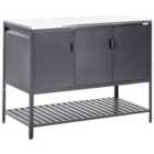 Beliani Outdoor Kitchen Cabinet Maenza Metal Black