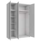 Wickes Claydon Grey Slab Triple Wardrobe with Rail, Shelves, Plinth & Panels - 2333 x 1536mm