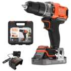 Black & Decker BCD383D1XK-GB 18V POWERCONNECT Cordless Hammer Drill with 1 x 2.0Ah Battery