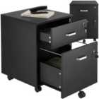 tectake Filing Cabinet - 2 rolling, lockable drawers, fits A4 documents