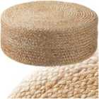 tectake Footstool Banno - oval shape, boho style, natural jute fibres