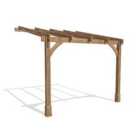 Dunster House Wooden Lean To Pergola Kit 3M X 3M Wall Mounted Garden Plant Frame Leviathan