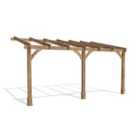 Dunster House Wooden Lean To Pergola Kit 5M X 3M Wall Mounted Garden Plant Frame Leviathan