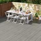 Garden Sanctuary 11Pcs Wood Grain Interlocking Deck Tiles Set - Grey