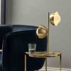 Estelle Brushed Brass Metal And White Orb Dome Table Lamp
