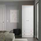 Welcome Furniutre Sussex Tall 2 Drawer Double Wardrobe - Ready Assembled
