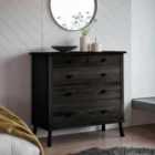 Crossland Grove Oxford 5 Drawer Chest Black 980X450X954Mm